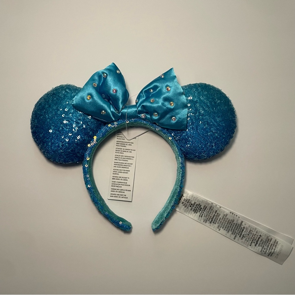 Disney Park Aqua Blue Minnie Ears Headband